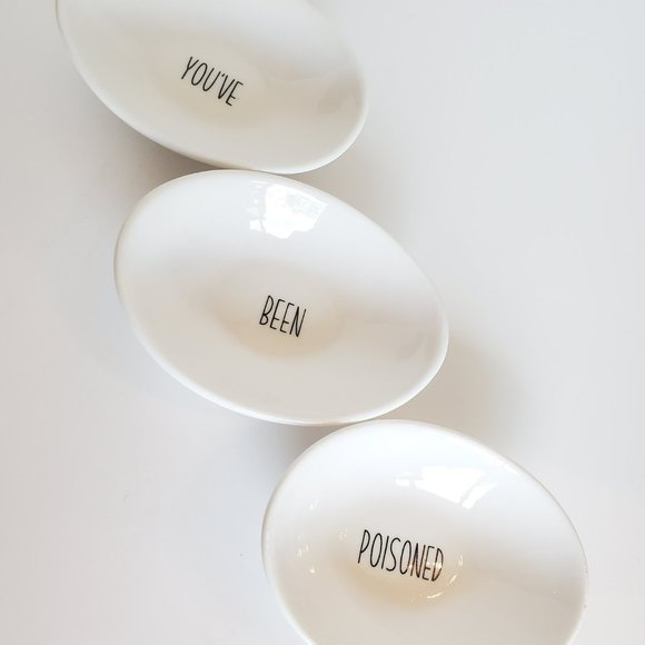 YOU'VE BEEN POISONED Ramekins Careful What You Eat Condiment Bowls Dish Gag Gift - Picture 3 of 4